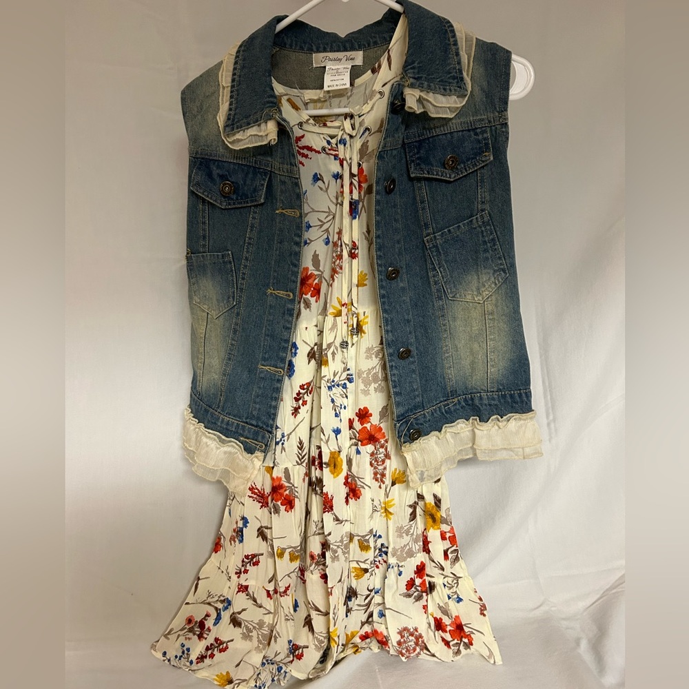 Jean jacket and boutique dress